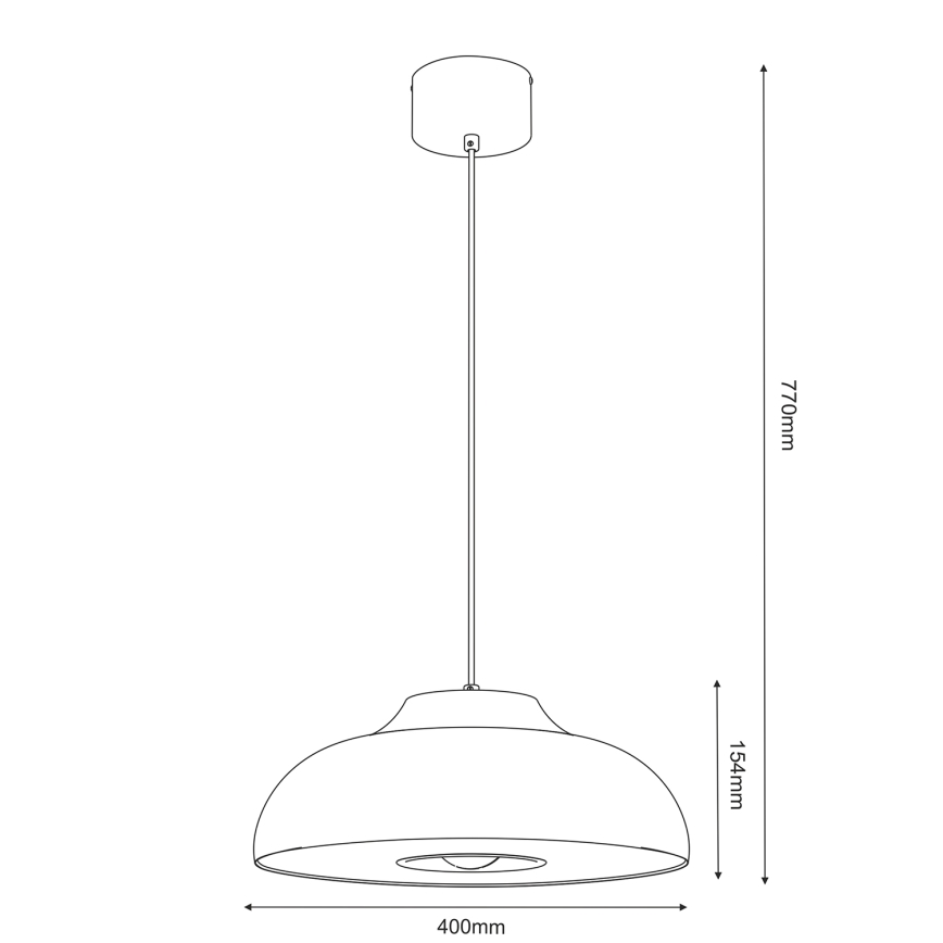 Lestenec na vrvici BILBAO 1xE27/15W/230V pr. 40 cm bež