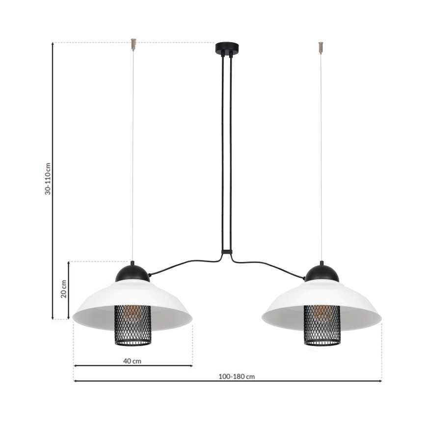 Lestenec na vrvici BJORN 2xE27/60W/230V