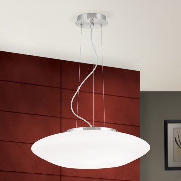 Lestenec na vrvici BLANC 2xE27/60W/230V pr. 49 cm mat krom
