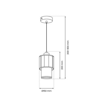 Lestenec na vrvici BLANCO 1xE27/60W/230V bela