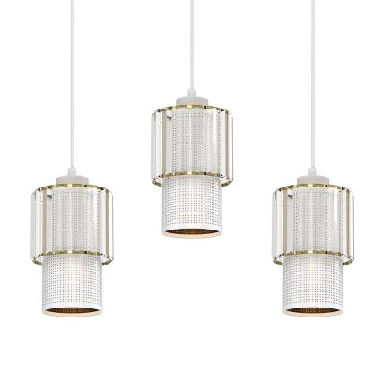 Lestenec na vrvici BLANCO 3xE27/60W/230V bela