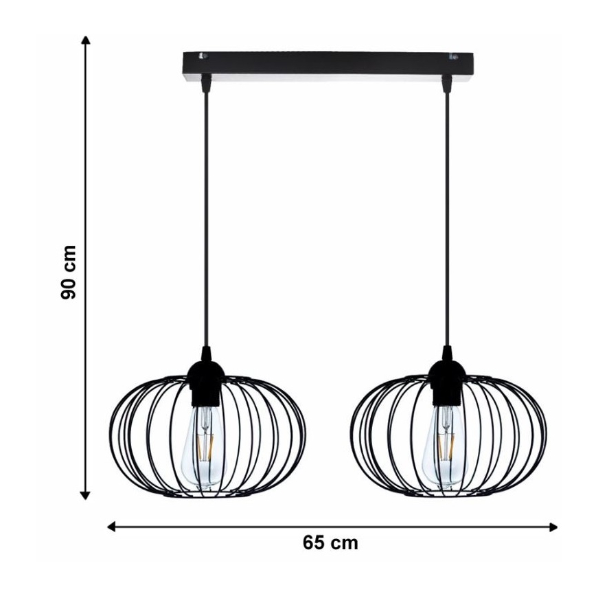 Lestenec na vrvici BOCCA 2xE27/60W/230V