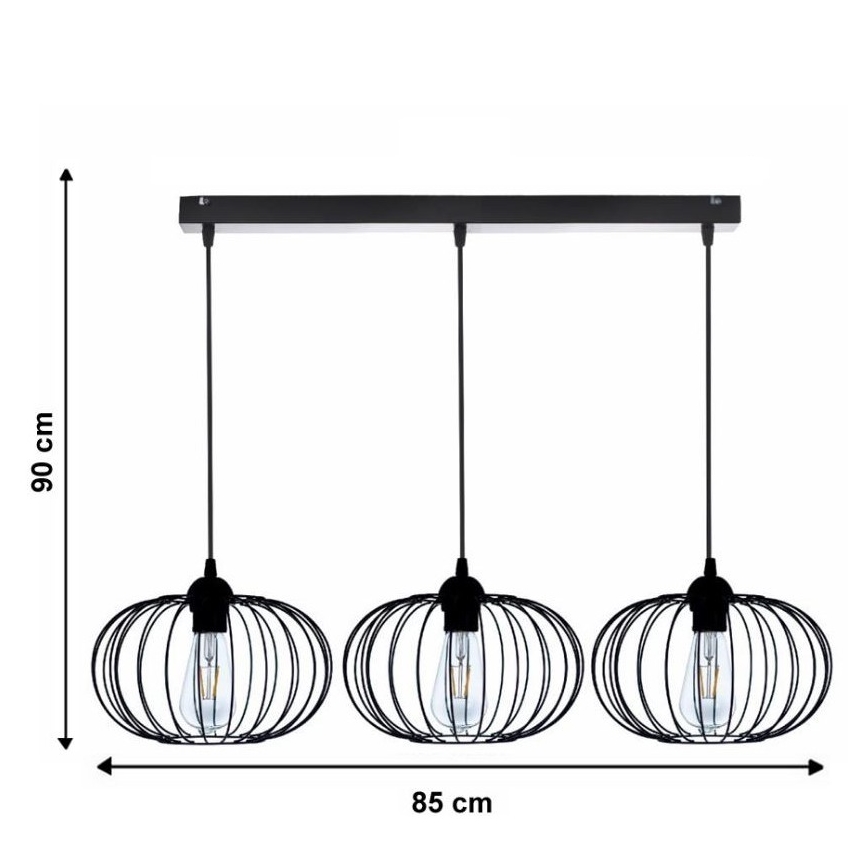 Lestenec na vrvici BOCCA 3xE27/60W/230V