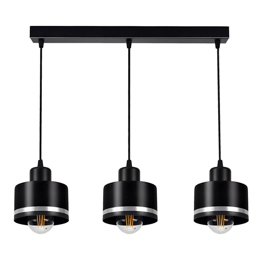 Lestenec na vrvici BODO SILVER 3xE27/60W/230V