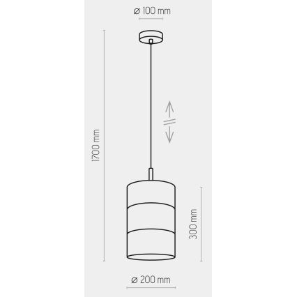 Lestenec na vrvici BOGART 1xE27/15W/230V bel/zlat