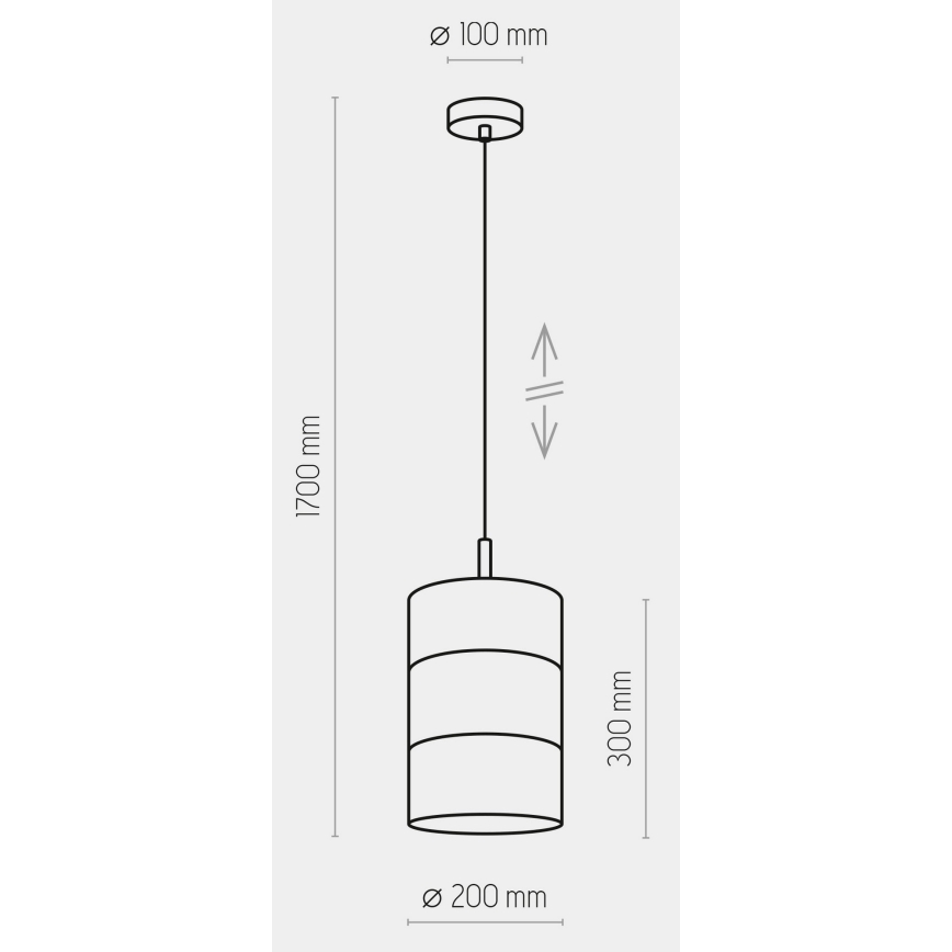 Lestenec na vrvici BOGART 1xE27/15W/230V bel/zlat