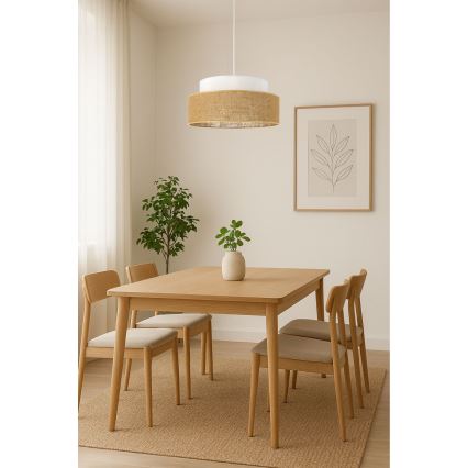 Lestenec na vrvici BOHO 1xE27/60W/230V bela/bež