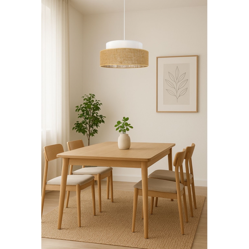 Lestenec na vrvici BOHO 1xE27/60W/230V bela/bež