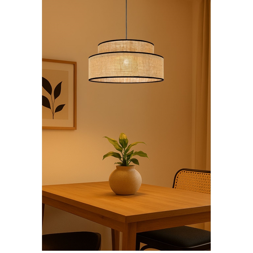 Lestenec na vrvici BOHO 1xE27/60W/230V bež