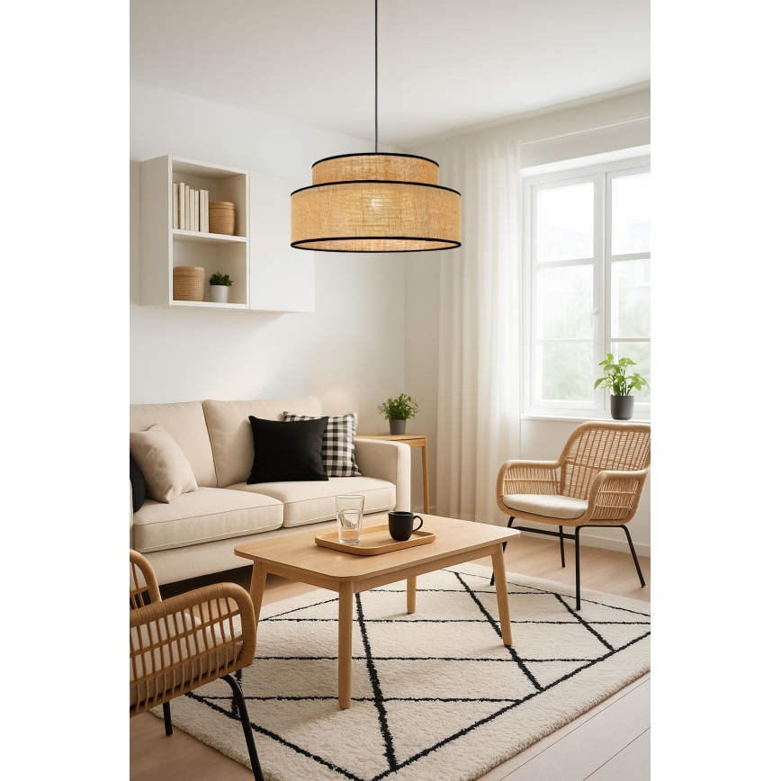 Lestenec na vrvici BOHO 1xE27/60W/230V bež