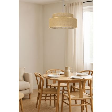 Lestenec na vrvici BOHO 1xE27/60W/230V bež