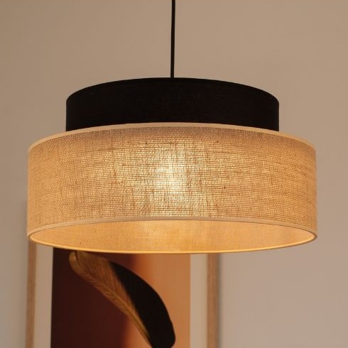 Lestenec na vrvici BOHO 1xE27/60W/230V črna/bež