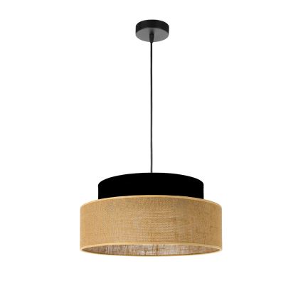 Lestenec na vrvici BOHO 1xE27/60W/230V črna/bež