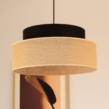 Lestenec na vrvici BOHO 1xE27/60W/230V črna/bež