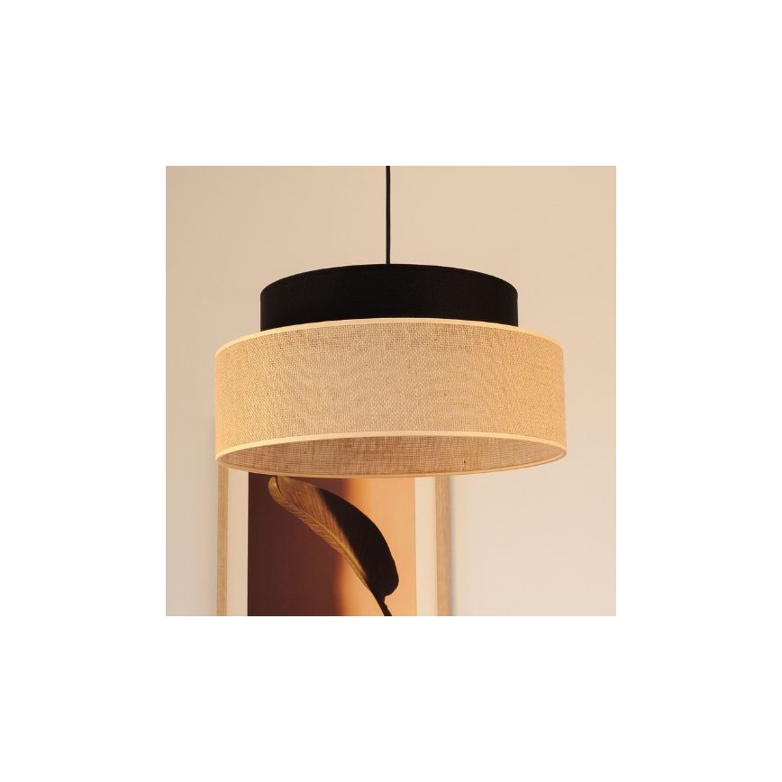 Lestenec na vrvici BOHO 1xE27/60W/230V črna/bež