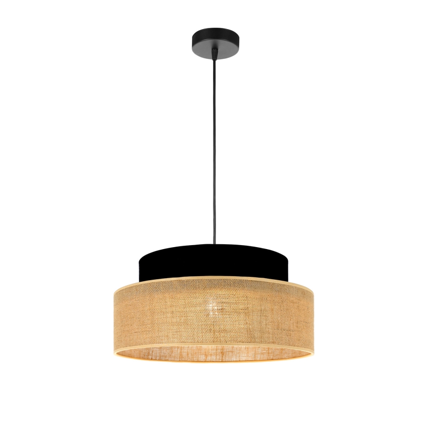 Lestenec na vrvici BOHO 1xE27/60W/230V črna/bež