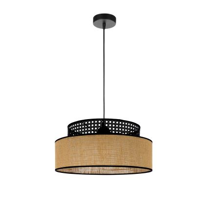Lestenec na vrvici BOHO 1xE27/60W/230V črna/ratan