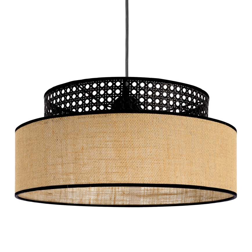 Lestenec na vrvici BOHO 1xE27/60W/230V črna/ratan