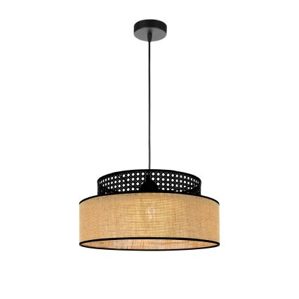 Lestenec na vrvici BOHO 1xE27/60W/230V črna/ratan