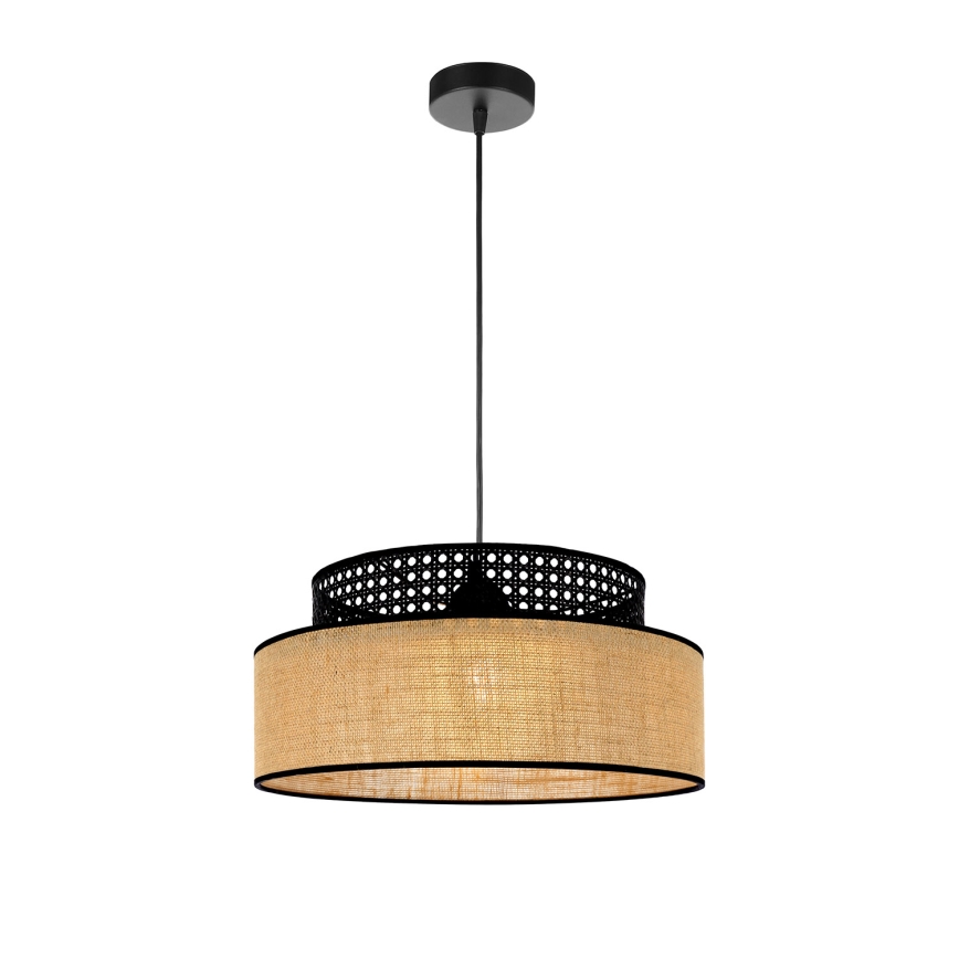 Lestenec na vrvici BOHO 1xE27/60W/230V črna/ratan