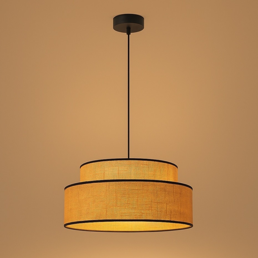 Lestenec na vrvici BOHO 1xE27/60W/230V pr. 40 cm bež