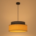 Lestenec na vrvici BOHO 1xE27/60W/230V pr. 40 cm črna/ratan