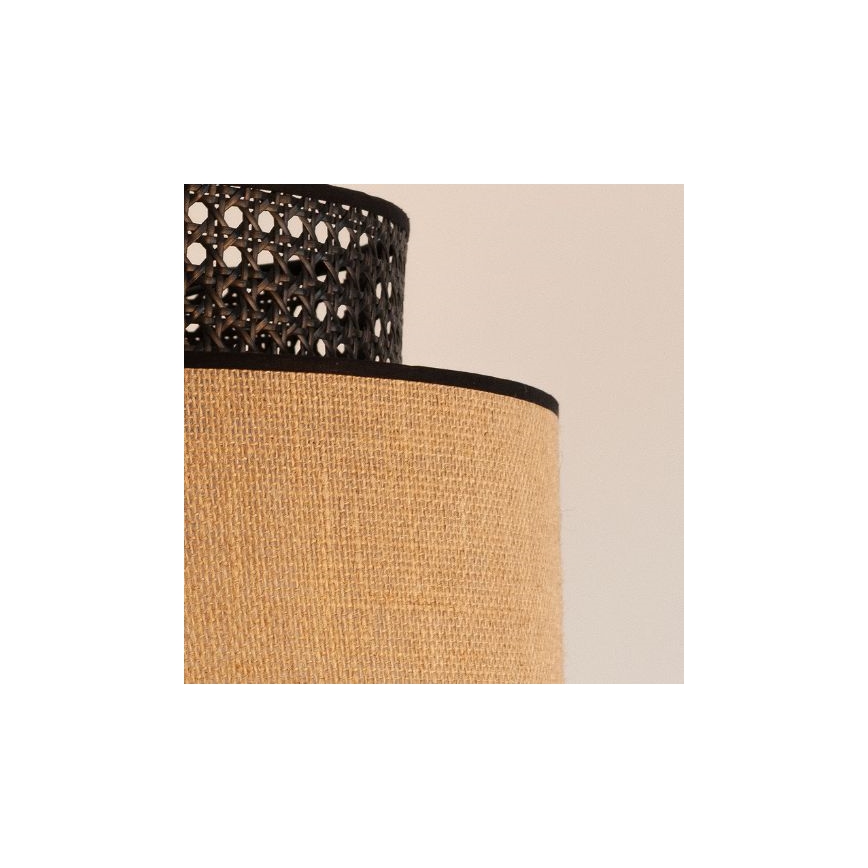Lestenec na vrvici BOHO 1xE27/60W/230V pr. 40 cm črna/ratan