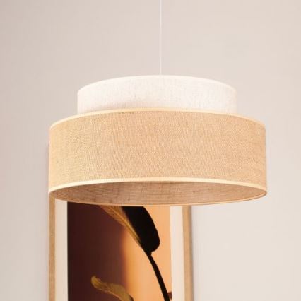 Lestenec na vrvici BOHO 1xE27/60W/230V pr. 40 cm krem barva/bež