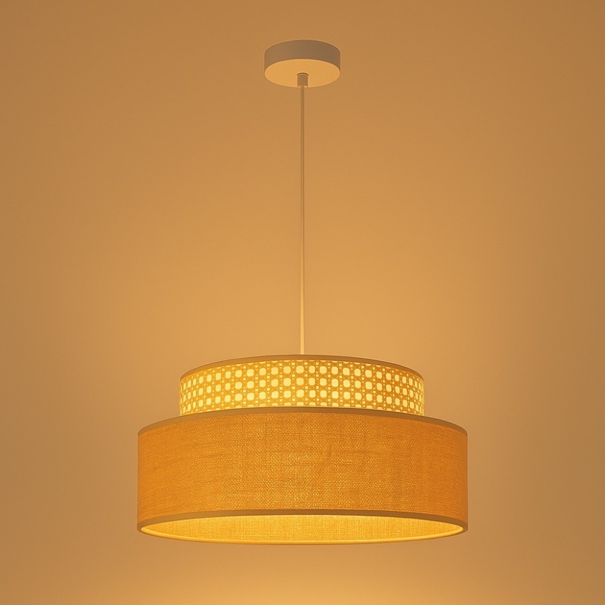 Lestenec na vrvici BOHO 1xE27/60W/230V pr. 40 cm ratan
