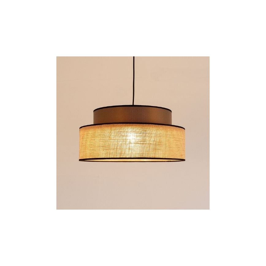 Lestenec na vrvici BOHO 1xE27/60W/230V pr. 40 cm rjava/bež