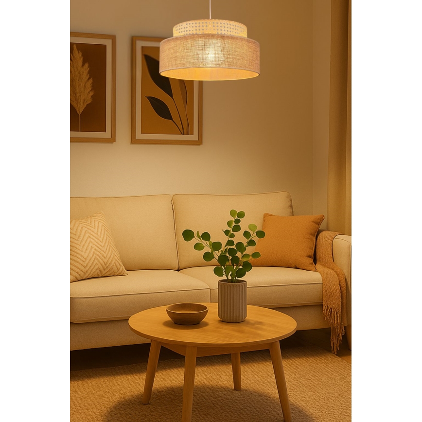 Lestenec na vrvici BOHO 1xE27/60W/230V ratan