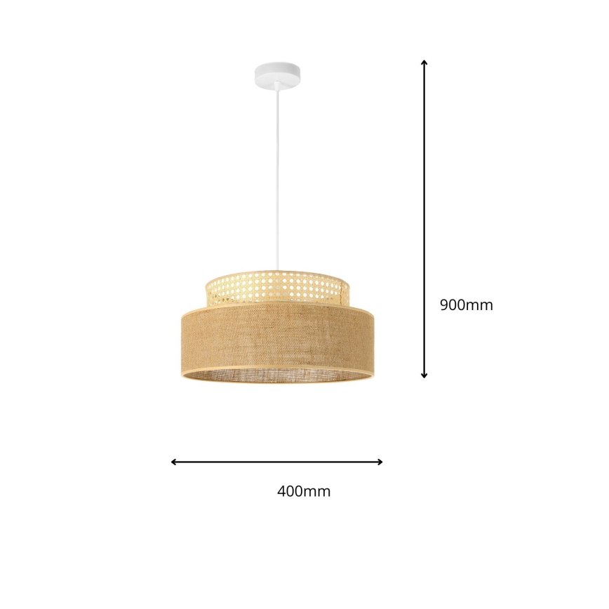 Lestenec na vrvici BOHO 1xE27/60W/230V ratan