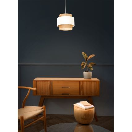 Lestenec na vrvici BOHO 1xE27/60W/230V Ø 20 cm krem/juta