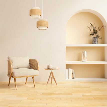 Lestenec na vrvici BOHO 2xE27/60W/230V juta/kremna