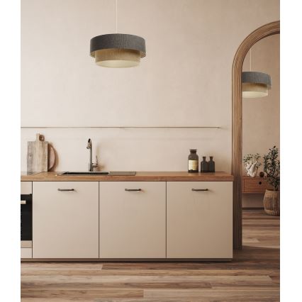 Lestenec na vrvici BOHO TRINITI 1xE27/60W/230V siv/bež