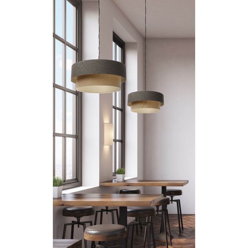 Lestenec na vrvici BOHO TRINITI 1xE27/60W/230V siv/bež