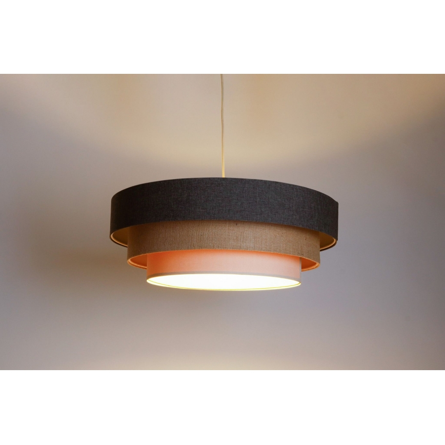 Lestenec na vrvici BOHO TRINITI 1xE27/60W/230V siva/bež/krem barva