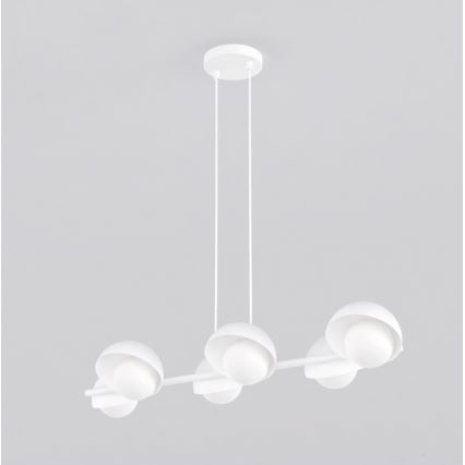 Lestenec na vrvici BOOM 6xG9/8W/230V bela