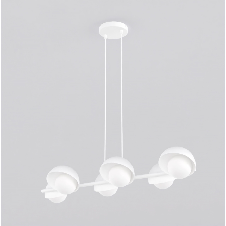 Lestenec na vrvici BOOM 6xG9/8W/230V bela