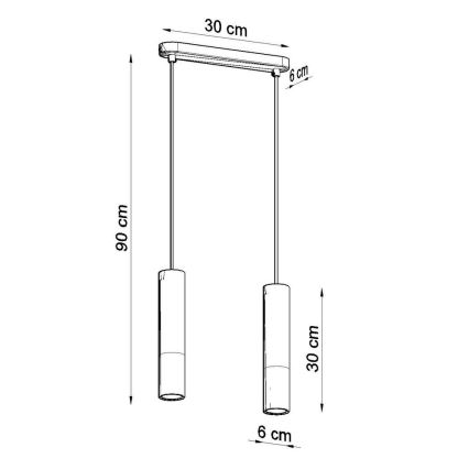 Lestenec na vrvici BORGIO 2xGU10/40W/230V