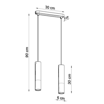 Lestenec na vrvici BORGIO 2xGU10/40W/230V