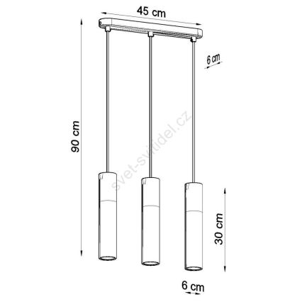 Lestenec na vrvici BORGIO 3xGU10/40W/230V