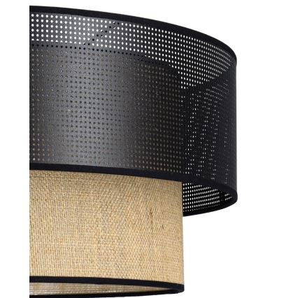 Lestenec na vrvici BORHO 1xE27/60W/230V premer 40 cm črna/juta