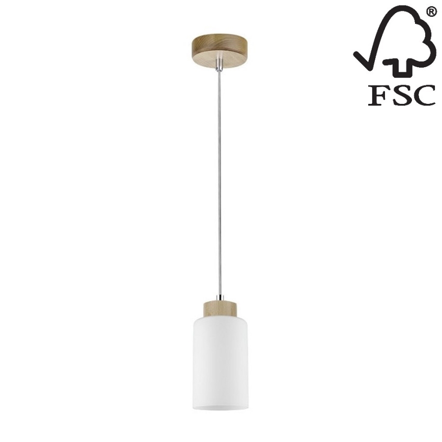 Lestenec na vrvici BOSCO 1xE27/60W/230V breza - FSC certifikat