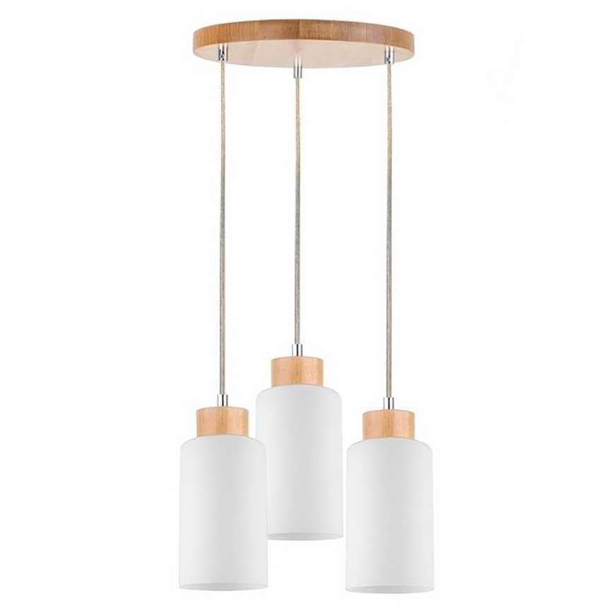 Lestenec na vrvici BOSCO 3xE27/60W/230V Breza