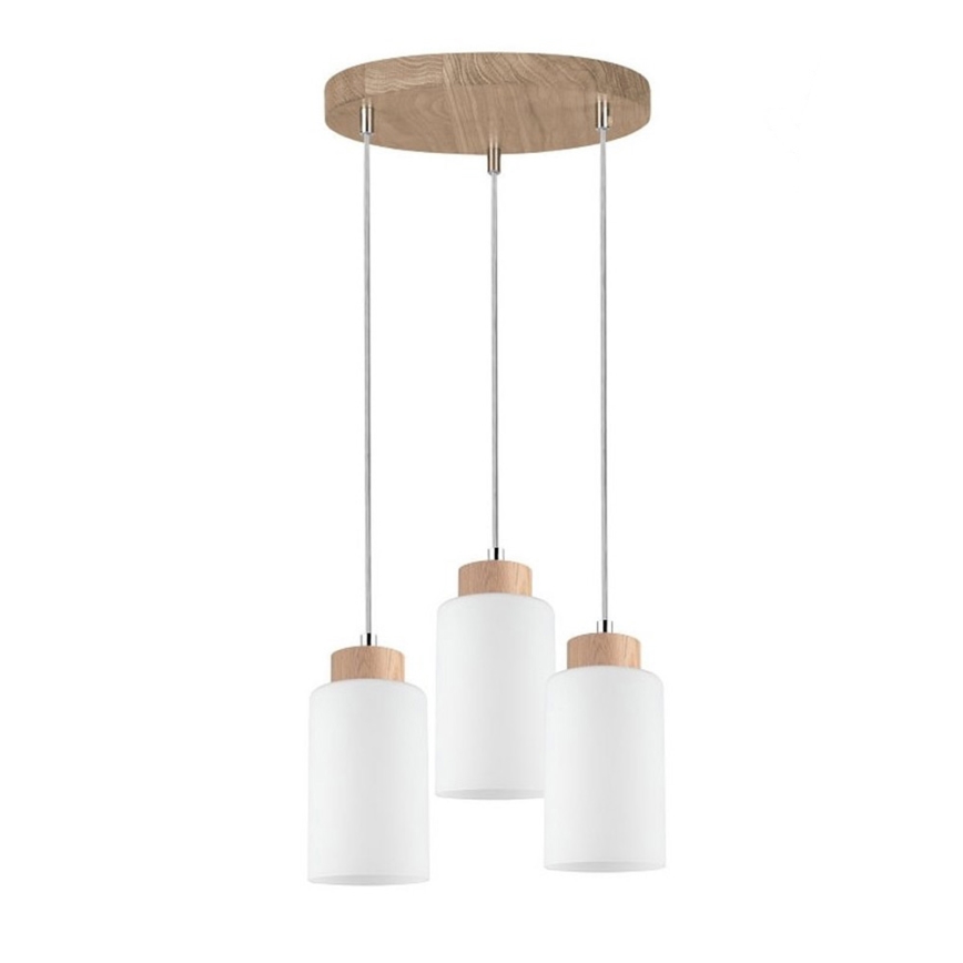 Lestenec na vrvici BOSCO 3xE27/60W/230V hrast