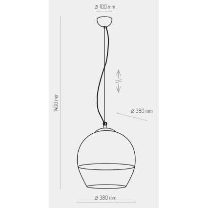 Lestenec na vrvici BOULETTE 1xE27/60W/230V