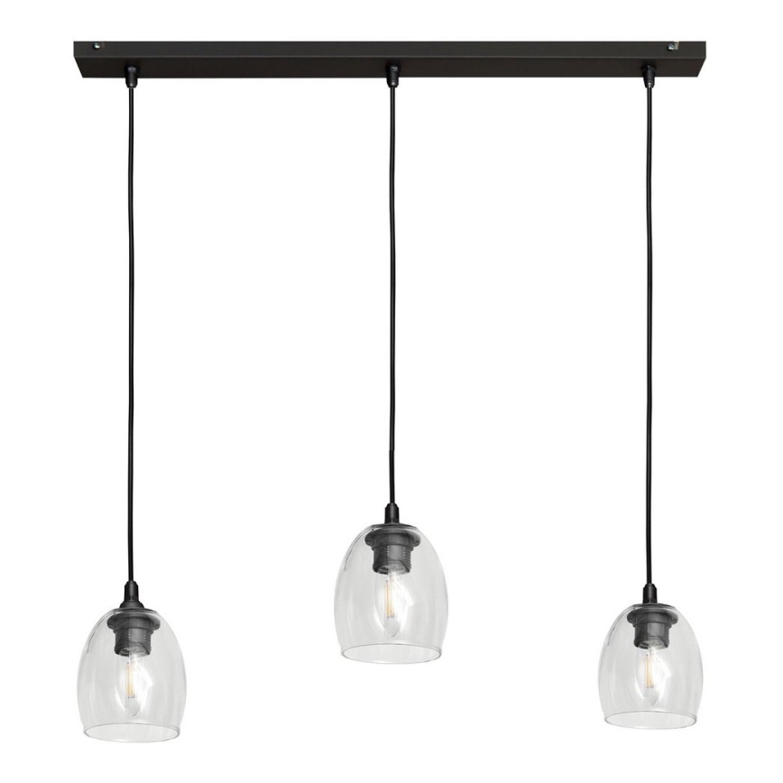 Lestenec na vrvici BRILLANT 3xE27/15W/230V prozorna