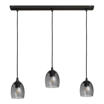 Lestenec na vrvici BRILLANT 3xE27/15W/230V siva