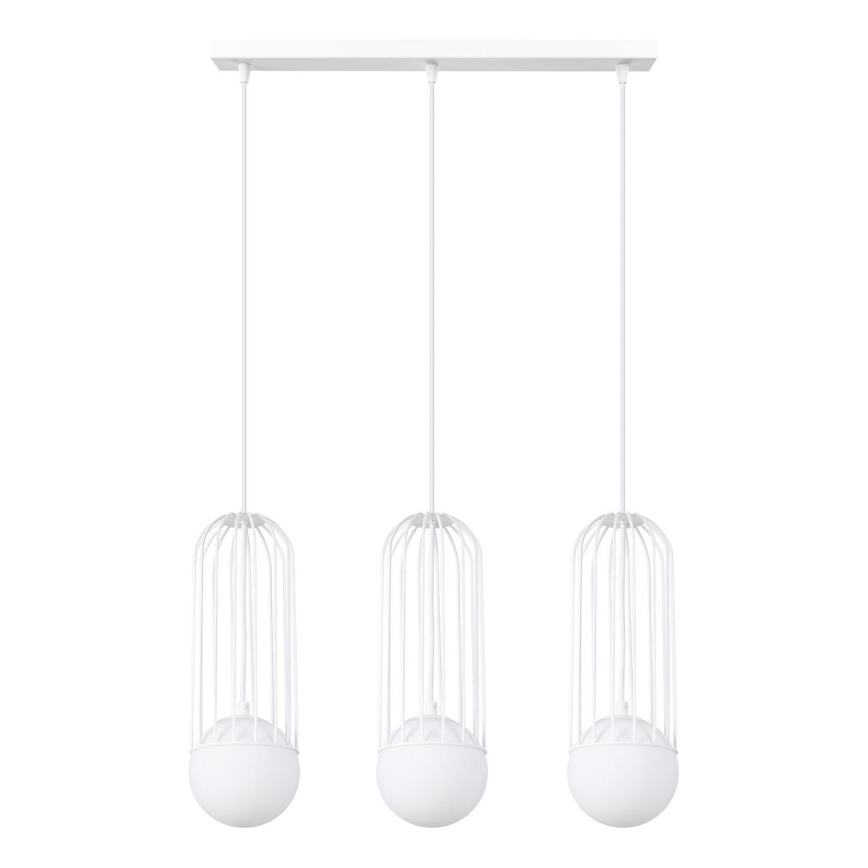 Lestenec na vrvici BRINA 3xG9/8W/230V bela